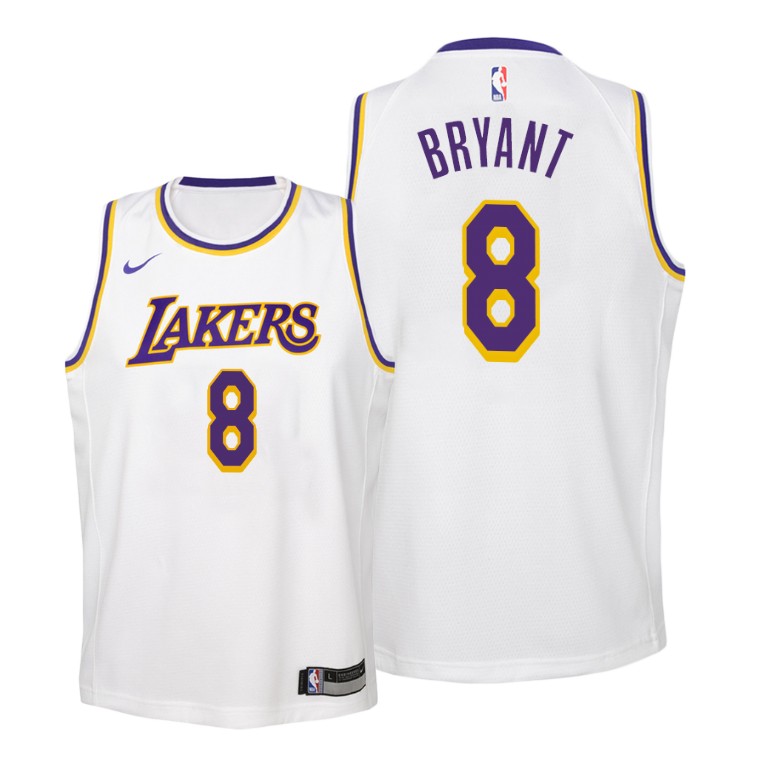 Youth Los Angeles Lakers Kobe Bryant #8 NBA Association Edition White Basketball Jersey JML1283KN